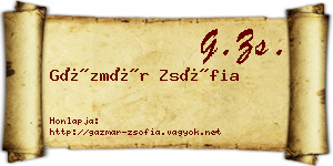 Gázmár Zsófia névjegykártya
