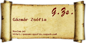 Gázmár Zsófia névjegykártya